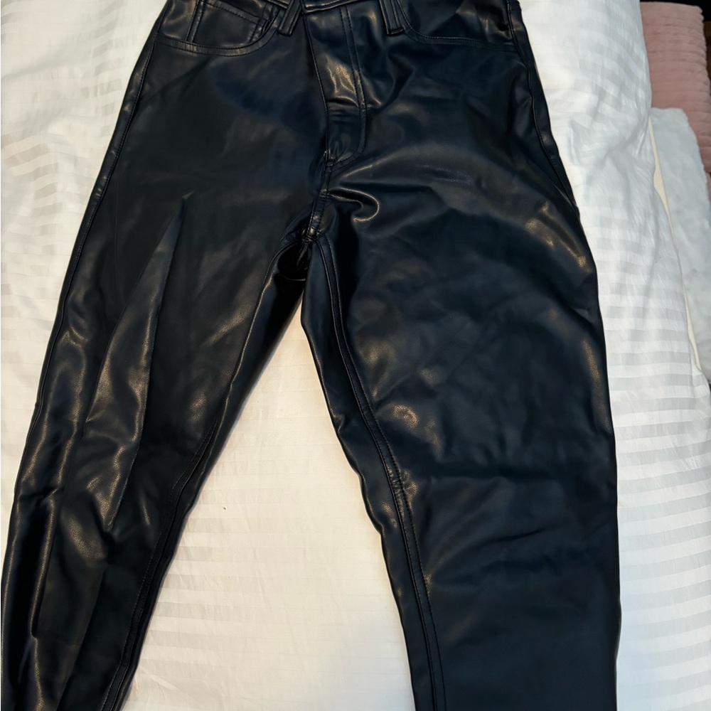 Abercrombie & Fitch Black Vegan Leather Pants
